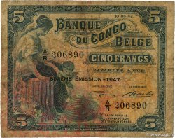 5 Francs BELGA CONGO  1947 P.13Ad RC