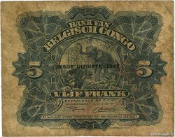 5 Francs BELGISCH-KONGO  1947 P.13Ad SGE