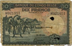 10 Francs BELGIAN CONGO  1944 P.14D G