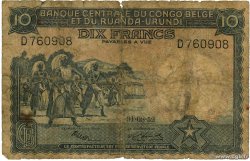 10 Francs BELGISCH-KONGO  1952 P.22 SGE