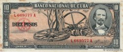 10 Pesos CUBA  1958 P.088c