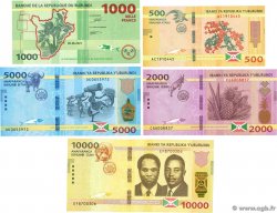 500 au 10000 Francs LOT BURUNDI  2018 P.50 au P.54