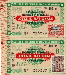 400 Francs Planche ALGERIA Cons 1953 P.--