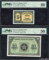 5 et 10 Francs Lot MAROC  1944 P.24 et P.25 SUP