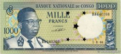 1000 Francs Annulé CONGO, DEMOCRATIC REPUBLIC  1964 P.008a UNC-