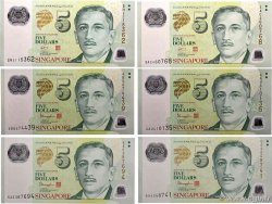 5 Dollars Lot SINGAPORE  2007 P.47 UNC