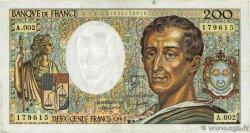 200 Francs MONTESQUIEU FRANCIA  1981 F.70.01 BC