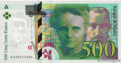 500 Francs PIERRE ET MARIE CURIE FRANCE  1994 F.76.01 UNC