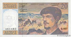 20 Francs DEBUSSY à fil de sécurité FRANCE  1990 F.66bis.01 SPL+