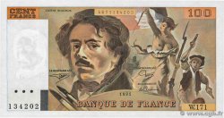 100 Francs DELACROIX imprimé en continu FRANCE  1991 F.69bis.03a3