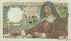 100 Francs DESCARTES FRANKREICH  1944 F.27.05