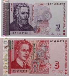 2 et 5 Leva Lot BULGARIE  1999 P.115b et P.116a NEUF