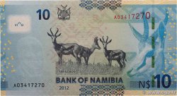 10 Namibia Dollars NAMIBIA  2012 P.11a UNC