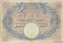 50 Francs BLEU ET ROSE FRANCE  1910 F.14.23