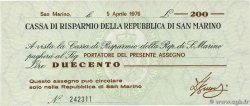 200 Lire RÉPUBLIQUE DE SAINT- MARIN  1976 PS.102 NEUF