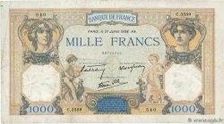 1000 Francs CÉRÈS ET MERCURE type modifié FRANCE  1938 F.38.24