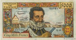 5000 Francs HENRI IV FRANCE  1958 F.49.06 TB