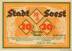 20 Mark ALEMANIA Soest 1922 P.- EBC+