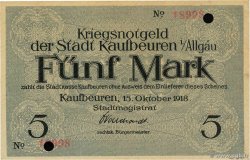 5 Mark Annulé DEUTSCHLAND Kaufbeuren  1918 P.- VZ+