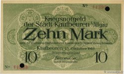 10 Mark Annulé DEUTSCHLAND Kaufbeuren  1918 P.-