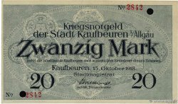 20 Mark Annulé GERMANIA Kaufbeuren  1918 P.-