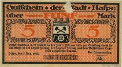 5 Mark DEUTSCHLAND Haspe 1918 P.- VZ