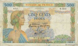 500 Francs LA PAIX FRANKREICH  1940 F.32.08