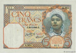 5 Francs ALGÉRIE  1941 P.077b TTB+