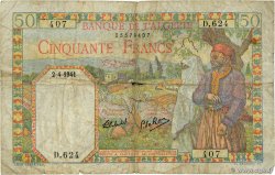 50 Francs ALGERIA  1941 P.084 VG