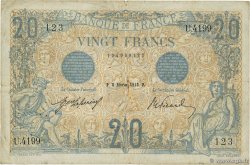 20 Francs BLEU FRANKREICH  1913 F.10.03 fS