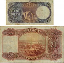 5 et 20 Franka Ari Lot ALBANIE  1926 P.02b et P.03 TB