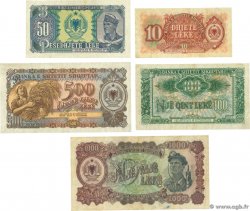 10 au 1000 Lekë Lot ALBANIEN  1949 P.24 au P.27A S