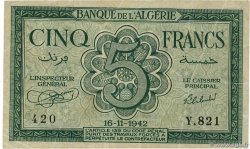 5 Francs ALGERIA  1942 P.091