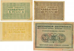 5, 10, 20 et 50 Penni  Lot ESTONIE  1919 P.39, P.40a, P.41aet P.42 TB à TTB