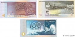 5, 10 et 100 Krooni Lot ESTONIA  1994 P.76a, P.77a et P.79a UNC