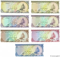 2 au 50 Rufiyaa Lot MALDIVE ISLANDS  1983 P.09 au P.13 et P.15 et 16 UNC-