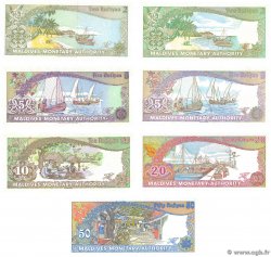 2 au 50 Rufiyaa Lot MALDIVE ISLANDS  1983 P.09 au P.13 et P.15 et 16 UNC-