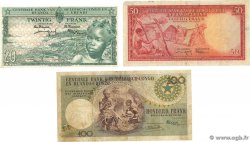 20, 50 et 100 Francs Lot BELGA CONGO  1955 P.31, P.32 et P.33a BC