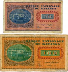 50 et 100 Francs Lot KATANGA  1960 P.07a et P.08a G