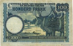 100 Francs BELGIAN CONGO  1954 P.25b F