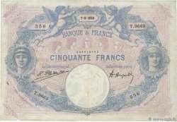 50 Francs BLEU ET ROSE FRANKREICH  1923 F.14.36 S