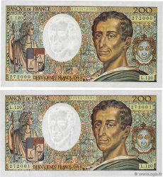 200 Francs MONTESQUIEU Consécutifs FRANCIA  1992 F.70.12b SC