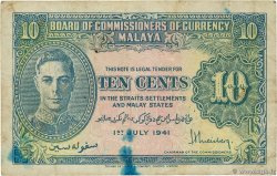 10 Cents MALAYA  1941 P.08 F