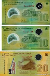 20 Cordobas Lot NICARAGUA  2007 P.201a et b, P.202a FDC