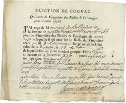 89 Livres FRANCE Cognac 1754 P.- XF