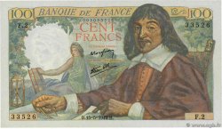 100 Francs DESCARTES FRANCE  1942 F.27.01 pr.NEUF