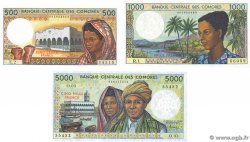 500, 1000 et 5000 Francs Lot COMOROS  1984 P.10a1, P.11a et P.12a UNC-