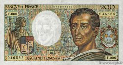 200 Francs MONTESQUIEU FRANCE  1981 F.70.01 SUP