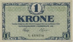 1 Krone DENMARK  1918 P.012d AU