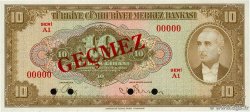 10 Lira Spécimen TURQUIE  1948 P.148s NEUF